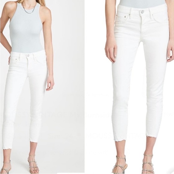 Moussy Vintage White Burnside Ankle Cropped Skinny Jean Size 26 - Picture 1 of 14